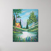 Cabine door het Olieverfschilderij van de Stroom Canvas Afdruk (Voorkant)