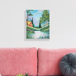 Cabine door het 'Stream Fine Art' schilderen 8x10 Canvas Afdruk