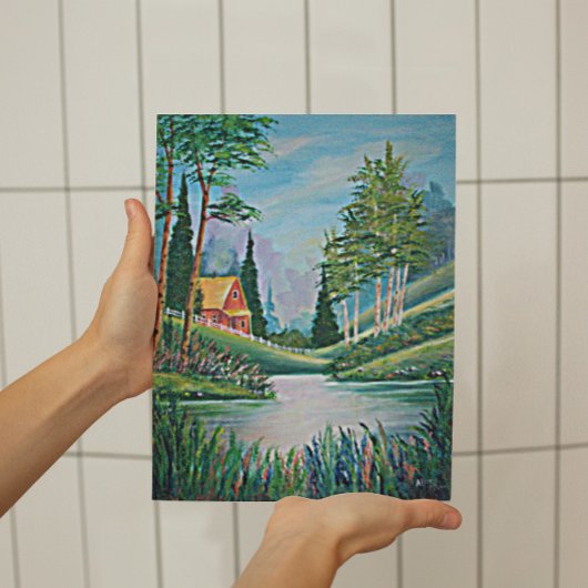 Cabine door het stroomgebied dat klein leeft poster