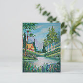 Cabine door het verven van olie uit de "Stream Oil Briefkaart (Staand voorkant)