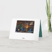 Cabine door lamplicht rustieke scene kaart (Achterkant)