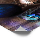 Cabine door lamplicht scène koperen veren boeken poster (Hoek)