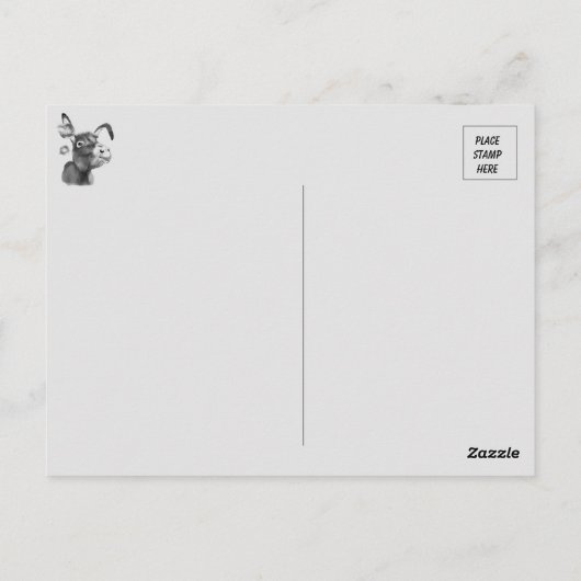 Cabine en Donkey in B&W-Briefkaart Briefkaart (Achterkant)