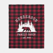 Cabine familie Beer Pine Red Plaid Fleece Deken (Voorkant)