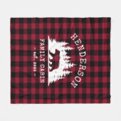 Cabine familie Beer Pine Red Plaid Fleece Deken (Voorkant (Horizontaal))