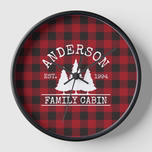 Cabine Familie Naam Rode Buffalo Speld Zwart Lijst (Voorkant)