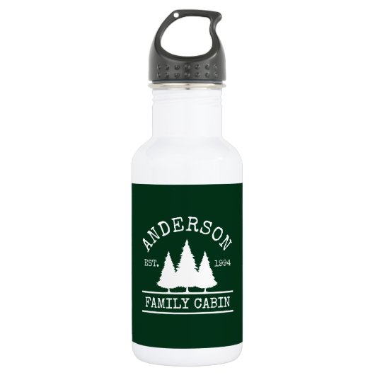 Cabine Familienaam Forest Green White Waterfles (Voorkant)