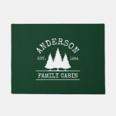 Cabine Familienaam Forest Pines Green Doormat Deurmat (Voorkant)