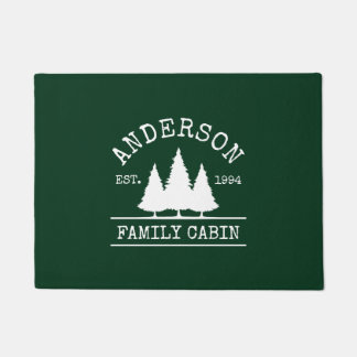 Cabine Familienaam Forest Pines Green Doormat Deurmat