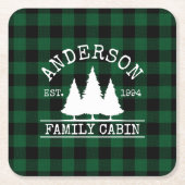 Cabine Familienaam Green Buffalo Pset Kartonnen Onderzetters (Voorkant)