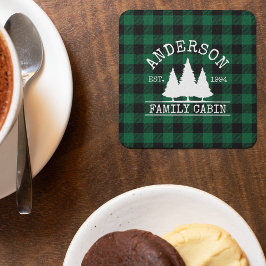 Cabine Familienaam Green Buffalo Pset Kartonnen Onderzetters