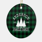 Cabine Familienaam Green Buffalo Pset Keramisch Ornament (Links)