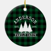 Cabine Familienaam Green Buffalo Pset Keramisch Ornament (Achterkant)