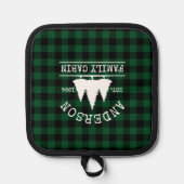 Cabine familienaam Green Plaid Pannenlap (Voorkant)