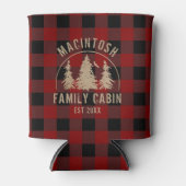 Cabine Familienaam Red Black Buffalo Check Pset Blikjeskoeler (Voorkant)