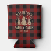 Cabine Familienaam Red Black Buffalo Check Pset Blikjeskoeler (Achterkant)