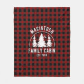 Cabine Familienaam Red Black Buffalo Pset Fleece Deken (Voorkant)