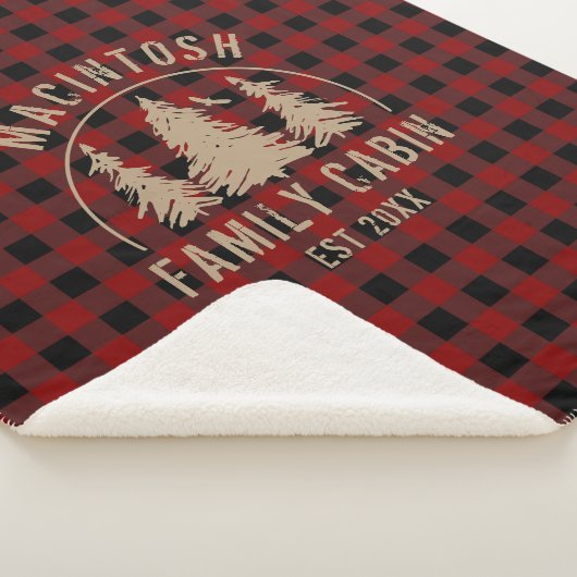 Cabine Familienaam Red Black Buffalo Pset Sherpa Deken (3/4)