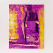 Cabine in Allegany State Park NY Abstract Legpuzzel (Verticaal)