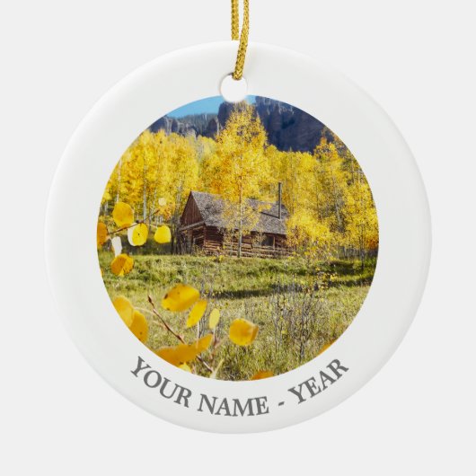 Cabine in Aspens Keramisch Ornament (Voorkant)