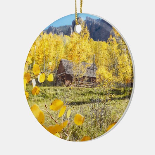 Cabine in Aspens Keramisch Ornament (Links)