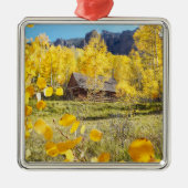 Cabine in Aspens Metalen Ornament (Voorkant)
