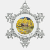 Cabine in Aspens Tin Sneeuwvlok Ornament (Voorkant)