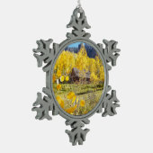 Cabine in Aspens Tin Sneeuwvlok Ornament (Links)