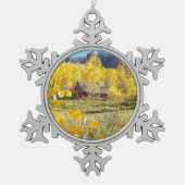 Cabine in Aspens Tin Sneeuwvlok Ornament (Voorkant)