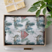 Cabine in bossen met herten- en sneeuwbomen tissuepapier (Geschenk)