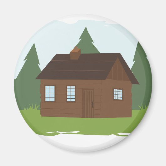 Cabine in de Bomen Magneet (Voorkant)