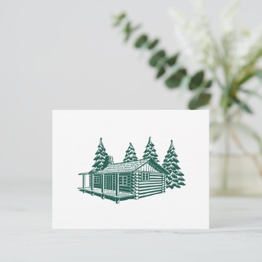 Cabine in de Bossen... Briefkaart (Staand voorkant)