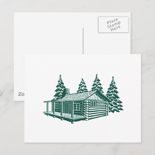 Cabine in de Bossen... Briefkaart (Voorkant / Achterkant)