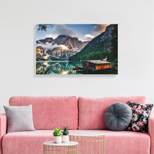 Cabine in de Bossen Canvas Afdruk (Insitu (Woonkamer))