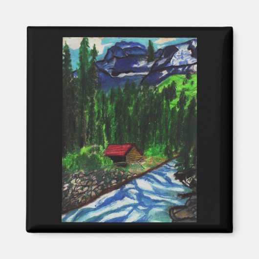 CABINE IN DE BOSSEN MAGNEET (Voorkant)