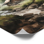 Cabine in de Bossen met de waterstroom Poster (Hoek)