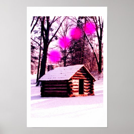 Cabine in de bossen poster (Voorkant)