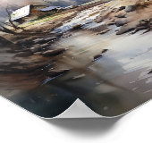 Cabine in de Bossen Springtime-Waterverf Cabine Poster (Hoek)