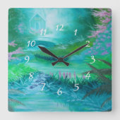 Cabine in de Bossen Vierkante Klok (Voorkant)