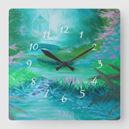 Cabine in de Bossen Vierkante Klok