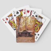 Cabine in de Herfst, gekleurde Bossen Pokerkaarten (Achterkant)