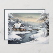 Cabine in de sneeuw briefkaart (Voorkant / Achterkant)