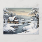 Cabine in de sneeuw briefkaart (Voorkant)