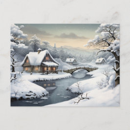 Cabine in de sneeuw briefkaart