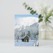 Cabine in de sneeuw briefkaart (Staand voorkant)