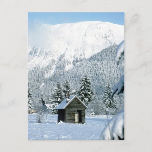 Cabine in de sneeuw briefkaart (Voorkant)
