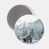 Cabine in de sneeuw magneet (Voorkant / Achterkant)
