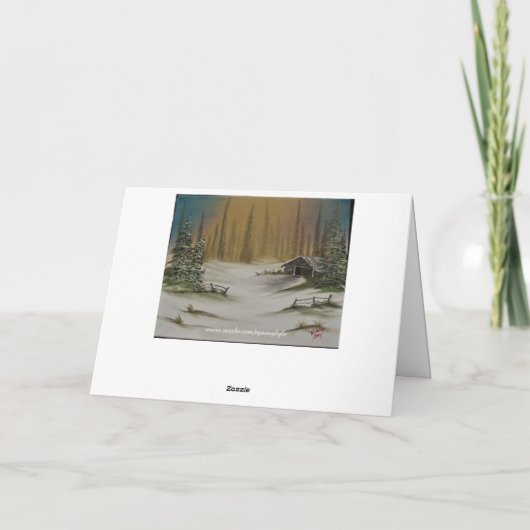 Cabine in het Bos Feestdagen Kaart (Achterkant)