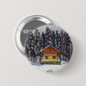 Cabine in sneeuw ronde button 5,7 cm (Voorkant /achterkant)