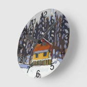 Cabine in sneeuw ronde klok (Hoek)